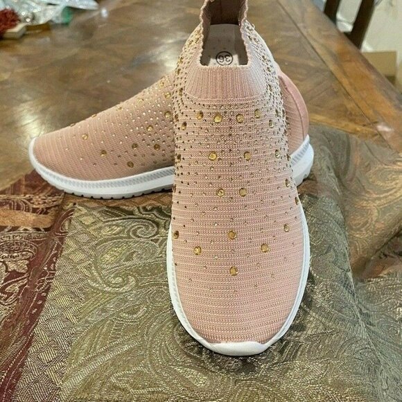 Pink Crystal Breathable Walking Shoes - Picture 1 of 4